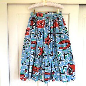 Vintage 80s Fiorucci Western Pattern Skirt size 8